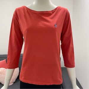 POLO RALPH LAUREN Women's 3/4 Length Sleeve 100% Cotton T-Shirt Size Medium